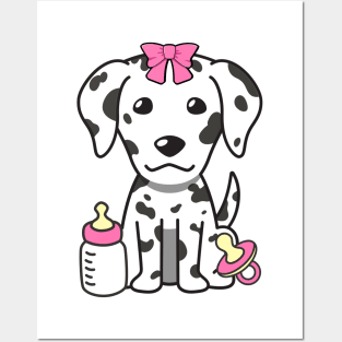 Cute dalmatian is a baby - girl Posters and Art